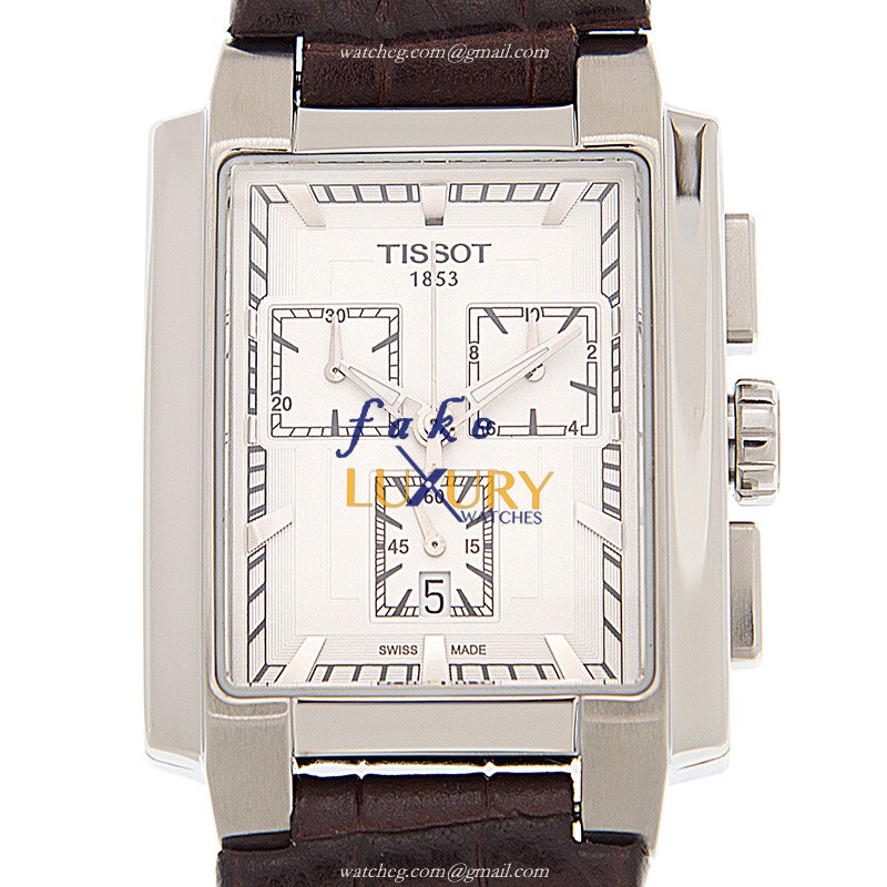 Tissot T-TREND T061.717.16.031.00 - Replica Watch - Quartz - White Dial - Brown Leather Strap - Luxury Replica Watch