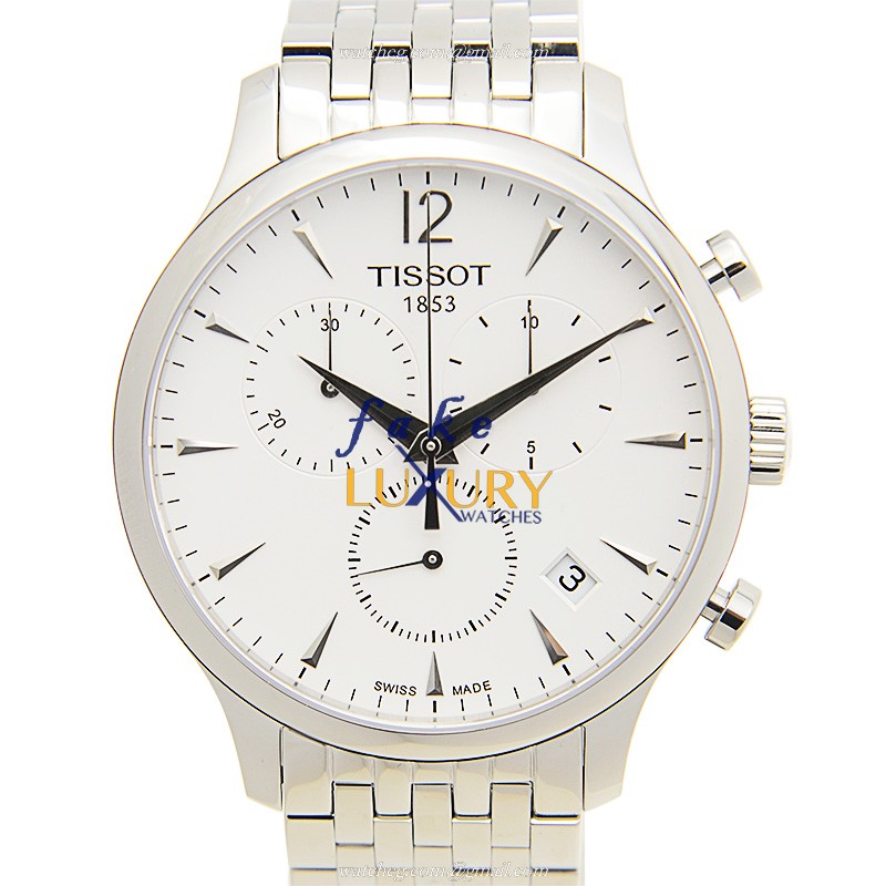 Tissot T063.617.11.037.00 Replica Watch Quartz Movement Silver Stainless Steel Silvery White Dial - Luxury Replica Watch