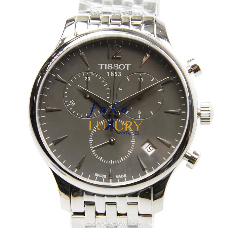 Tissot T063.617.11.067.00 Replica Watch Quartz Stainless Steel Dark Grey Dial 42mm - Luxury Replica Watch