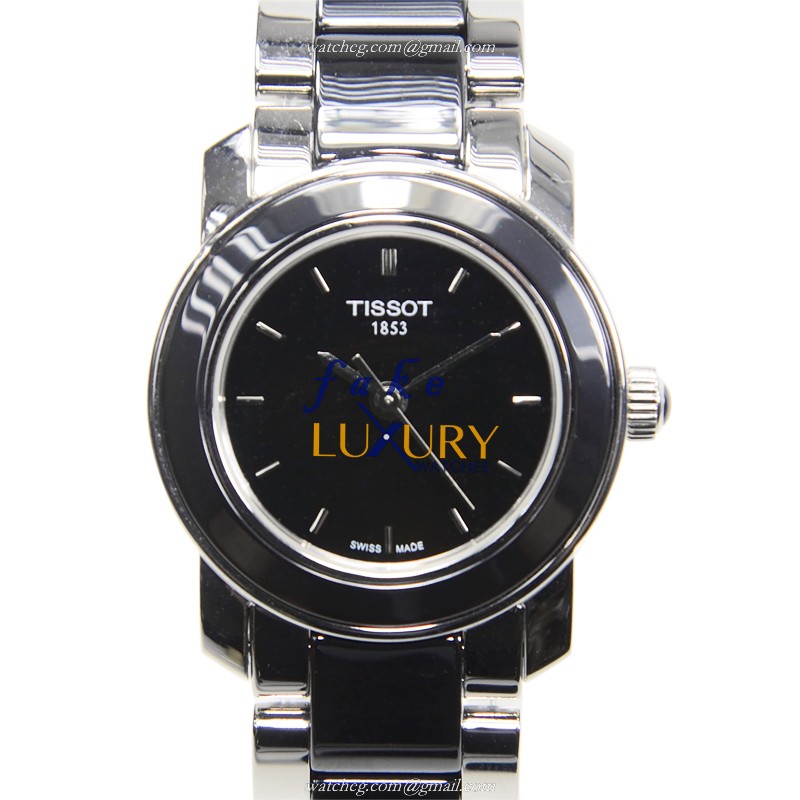 Tissot T064.210.22.051.00 T-TREND Quartz Replica Watch, Ceramic & Steel Case, Black Dial - Luxury Replica Watch