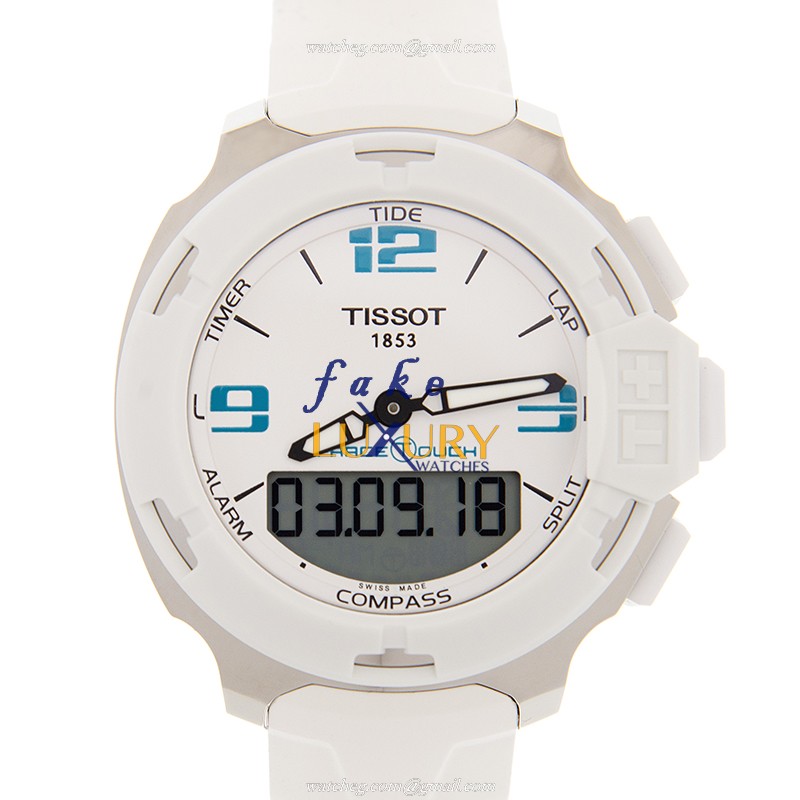 Tissot TOUCH COLLECTION T081.420.17.017.01 Quartz White Dial Stainless Steel Replica Watch - Luxury Replica Watch