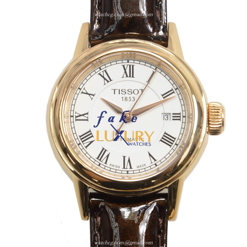 Tissot T-CLASSIC T085.207.36.013.00 Replica Watch, Automatic Movement, White Dial, Brown Leather - Luxury Replica Watch