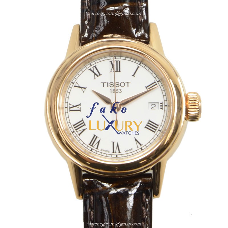 Tissot T-CLASSIC Replica Watch T085.210.36.013.00, Quartz Movement, White Dial, Brown Leather Strap - Luxury Replica Watch