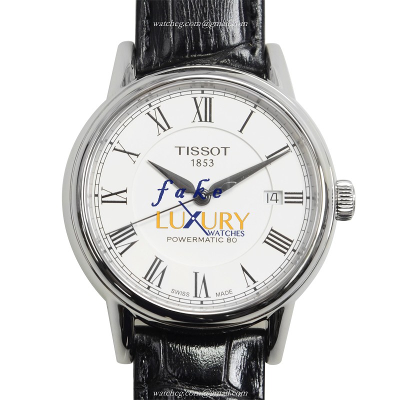 Tissot T085.407.16.013.00 T-Classic Replica Watch, White Dial, Black Leather Strap, Automatic - Luxury Replica Watch