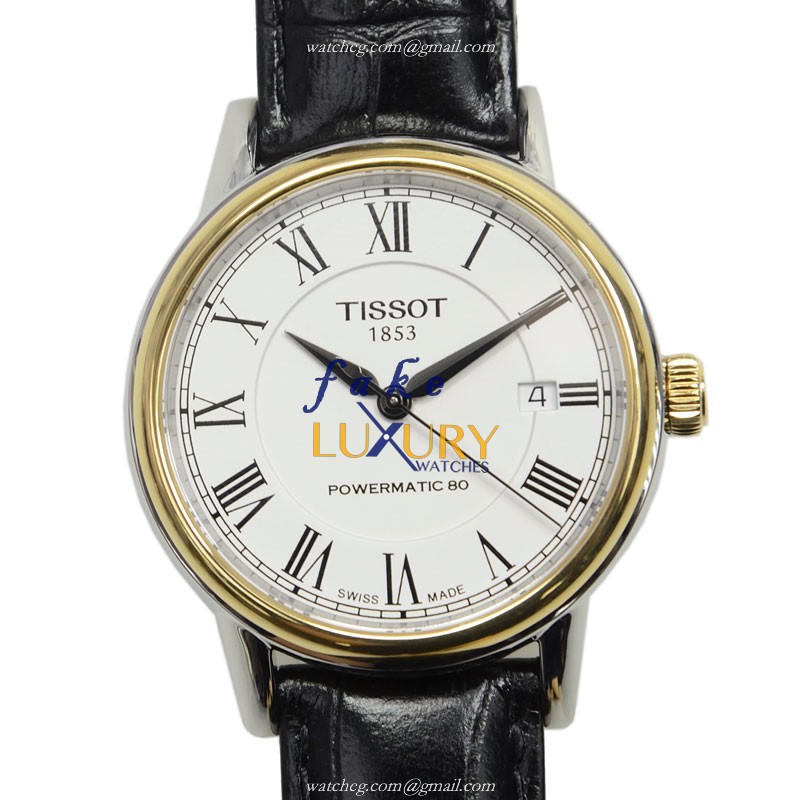 Tissot T085.407.26.013.00 Replica Watch, Automatic Movement, White Dial, Black Leather Strap - Luxury Replica Watch