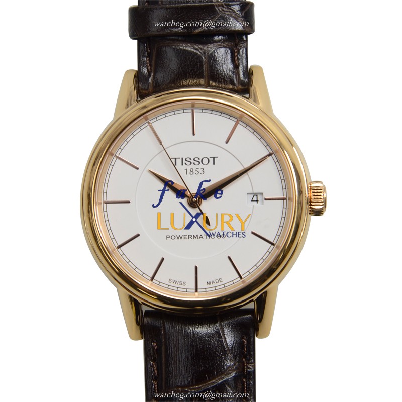 Tissot T085.407.36.011.00 T-Classic Replica Watch, Automatic Movement, White Dial, Brown Leather - Luxury Replica Watch