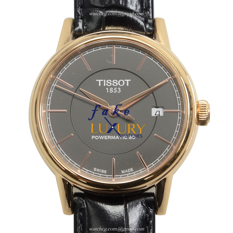 T085.407.36.061.00 - Tissot T-Classic Replica Watch Automatic Gray Dial Leather Strap - Luxury Replica Watch