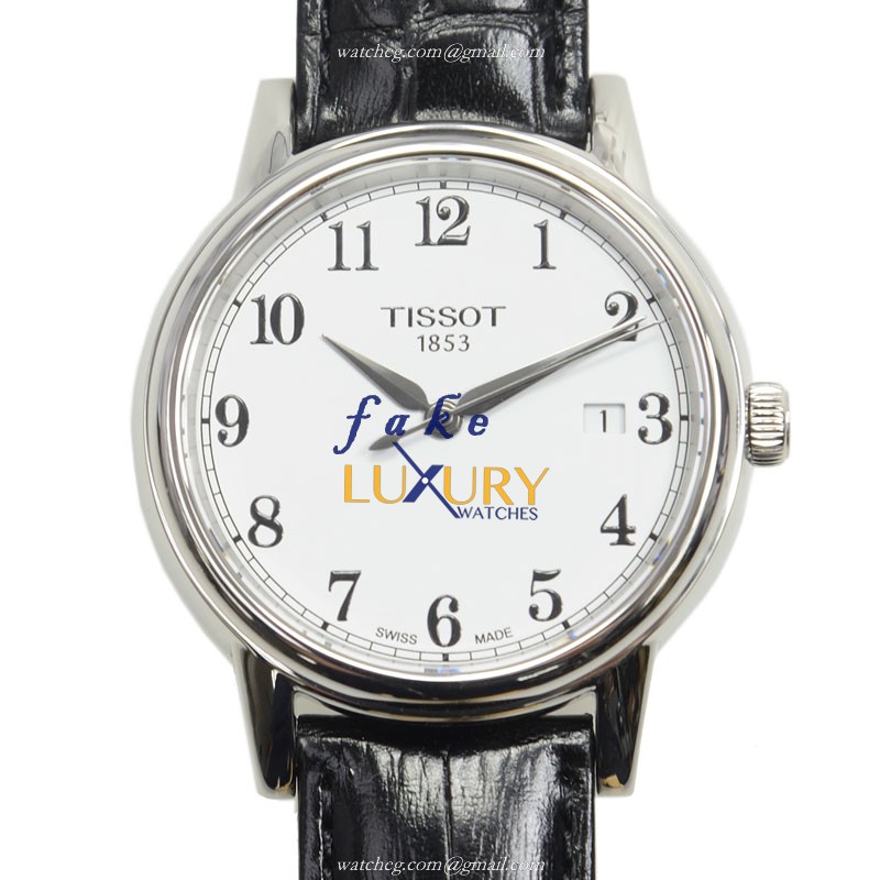 Tissot T085.410.16.012.00 Replica Watch, Quartz Movement, Silver Dial, Black Alligator Strap - Luxury Replica Watch