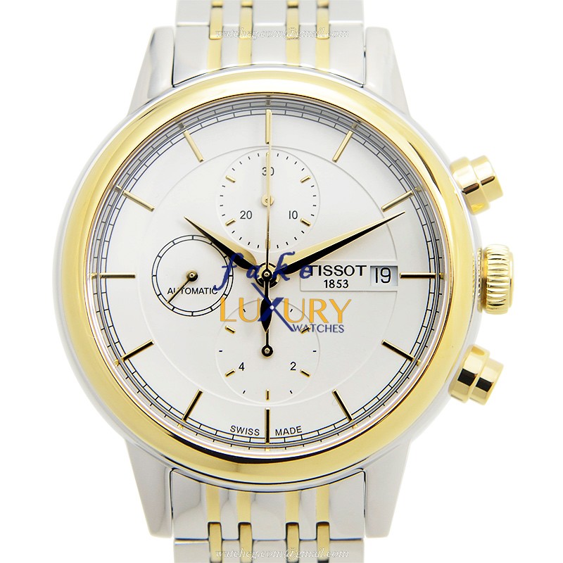 Tissot T-CLASSIC T085.427.22.011.00 Automatic Gold-Plated White Dial Silver Strap Replica Watch - Luxury Replica Watch