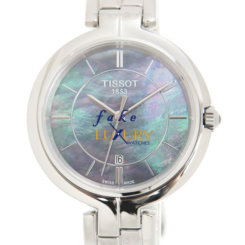 Tissot T094.210.11.121.00 T-LADY Replica Watch, Black Dial, Silver Steel Bracelet, Quartz - Luxury Replica Watch
