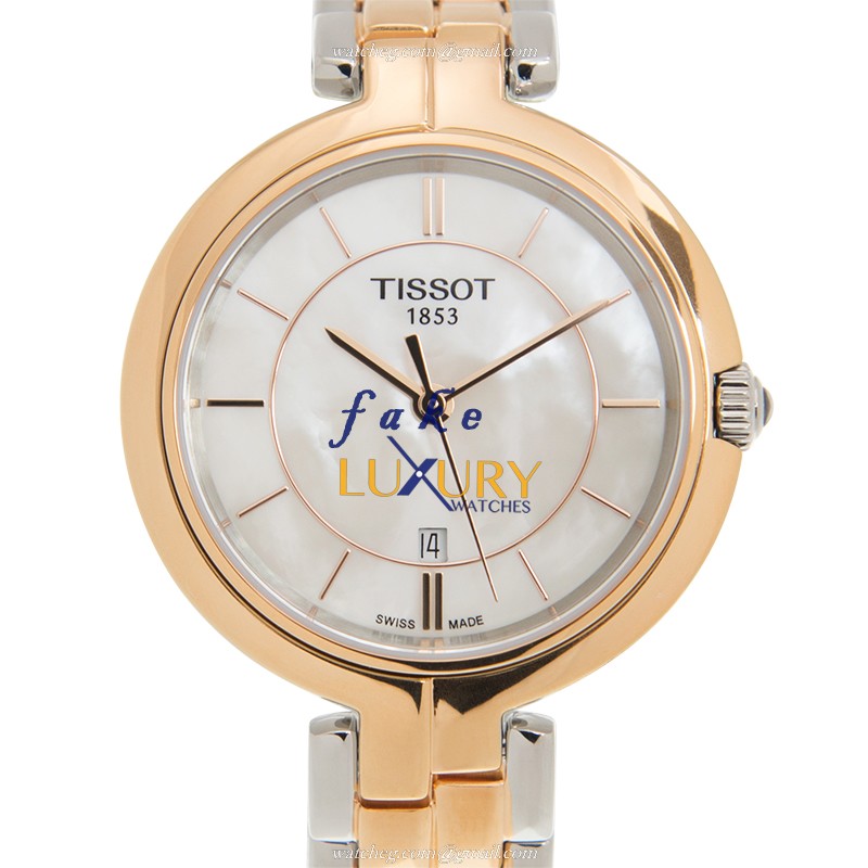 Tissot FLAMINGO T094.210.22.111.00 Quartz Gold-Plated Steel White Dial 26mm Replica Watch - Luxury Replica Watch