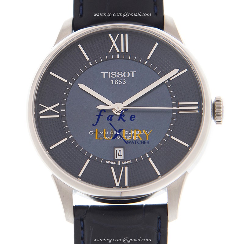 T099.407.16.048.00 - Tissot Classique Replica Watch Automatic Dark Blue Dial Leather - Luxury Replica Watch