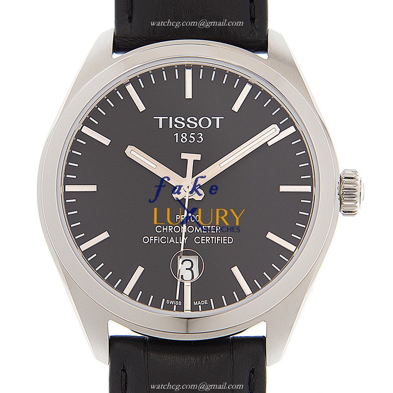 Tissot T101.451.16.051.00 T-Classic Automatic Black Dial Leather Strap Replica Watch - Luxury Replica Watch