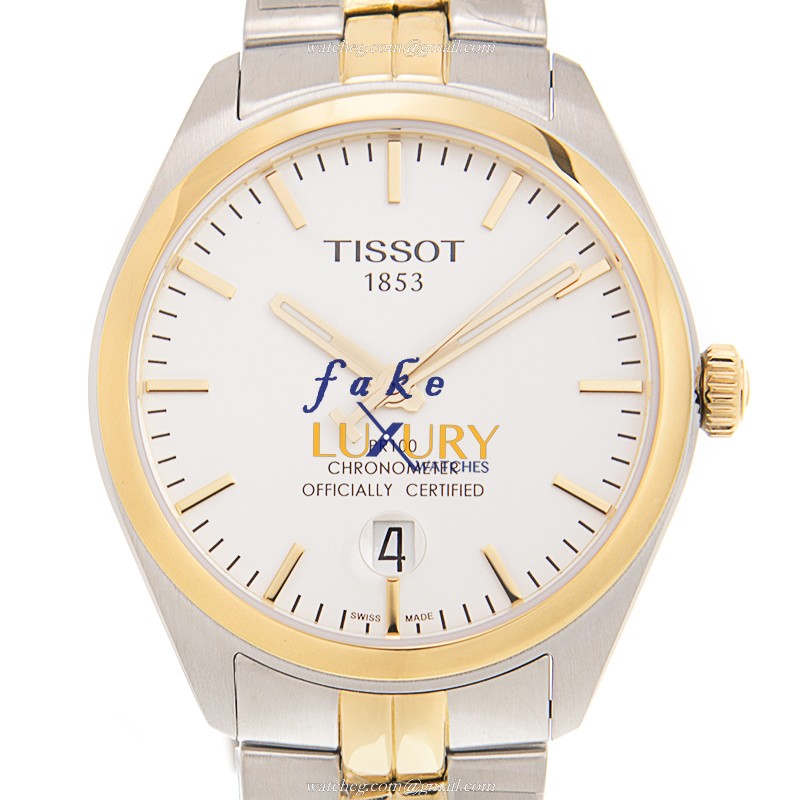 Tissot T101.451.22.031.00 Replica Watch, White Dial, Gold-Plated Steel Case, Automatic - Luxury Replica Watch