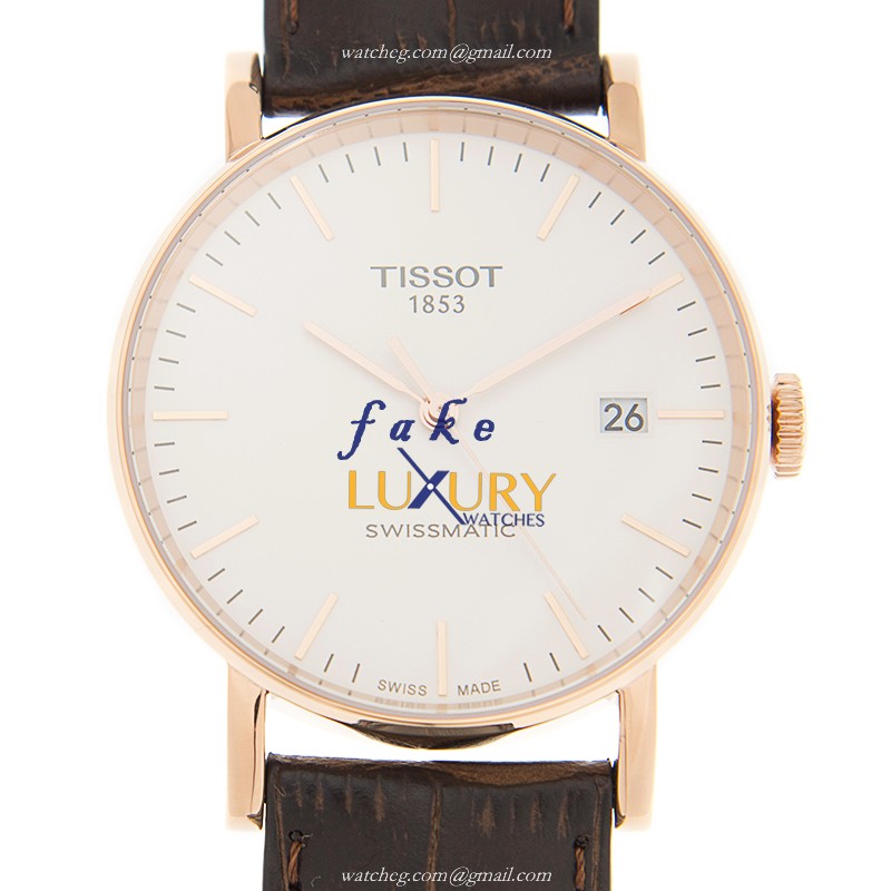 Tissot T109.407.36.031.00 T-Classic Replica Watch, Automatic Movement, PVD Gold Case, White Dial - Luxury Replica Watch