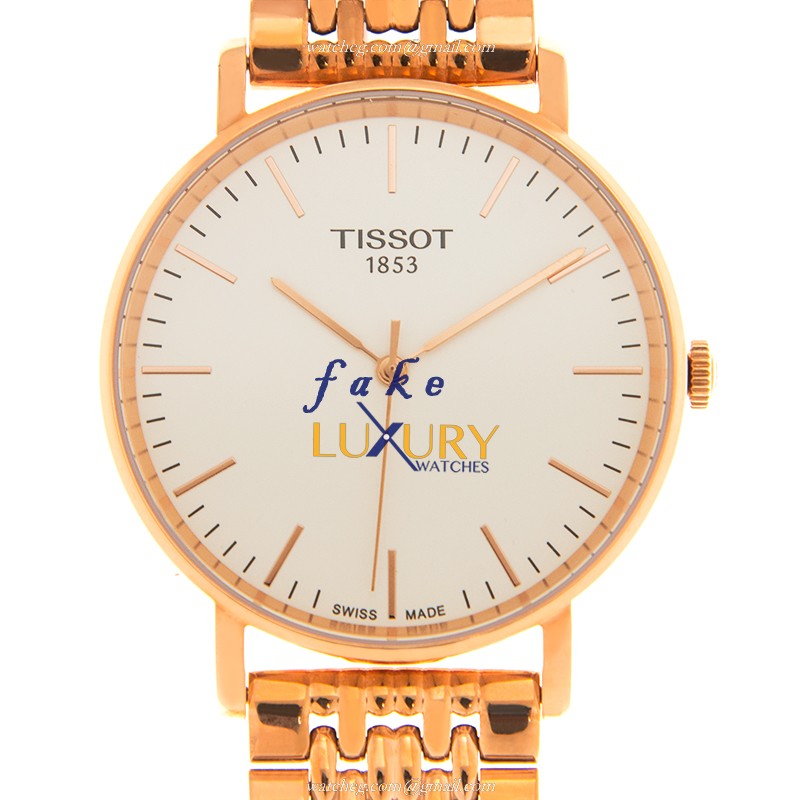 Tissot T109.410.33.031.00 | EVERYTIME Quartz PVD Gold Silver Dial | Replica Watch - Luxury Replica Watch