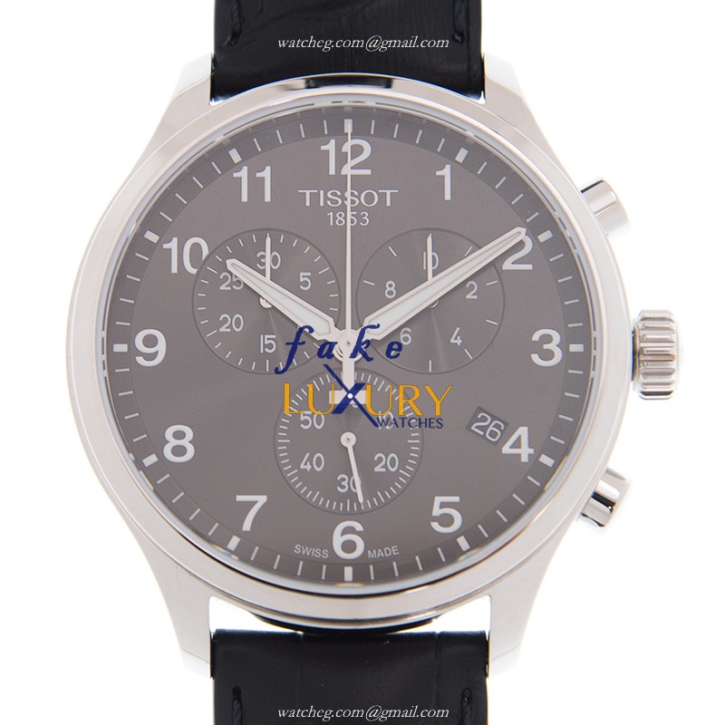 Tissot T116.617.16.057.00 Replica Watch, Chrono XL Quartz, Gray Dial, Steel Case, Black Leather - Luxury Replica Watch