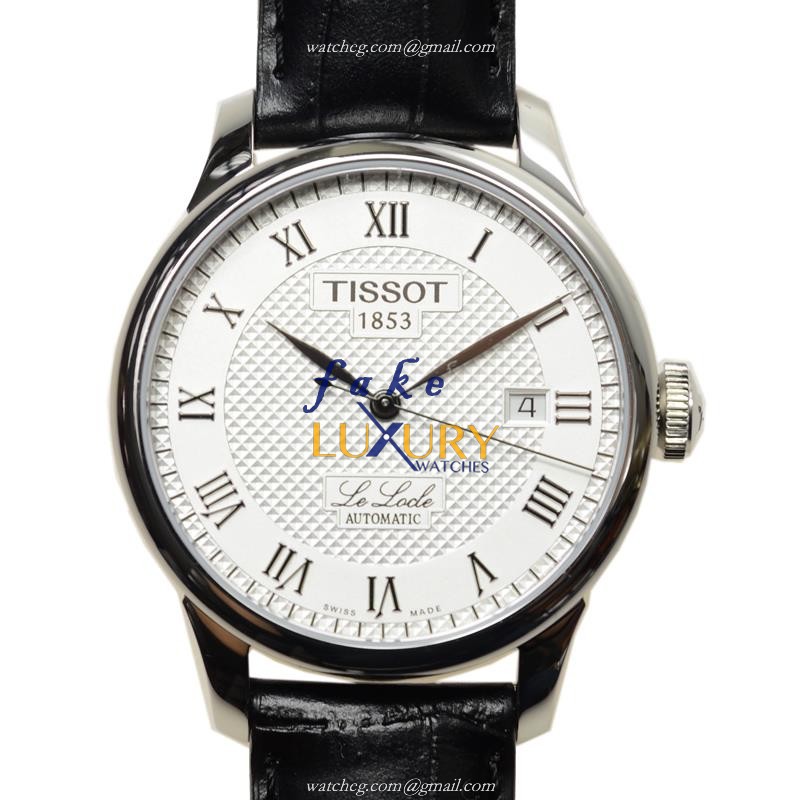 Tissot T41.1.423.33 Replica Watch, White Dial Automatic, Steel Case, Black Leather Strap - Luxury Replica Watch