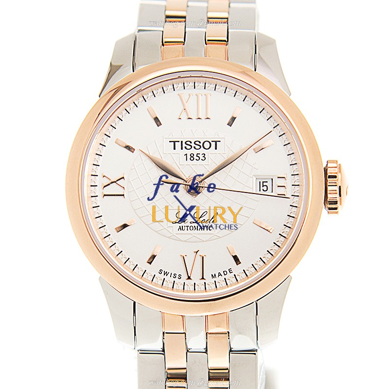 Tissot T41.2.183.33 - Replica Watch - Le Locle Automatic - Gold-Plated Steel Case - White Dial - Luxury Replica Watch