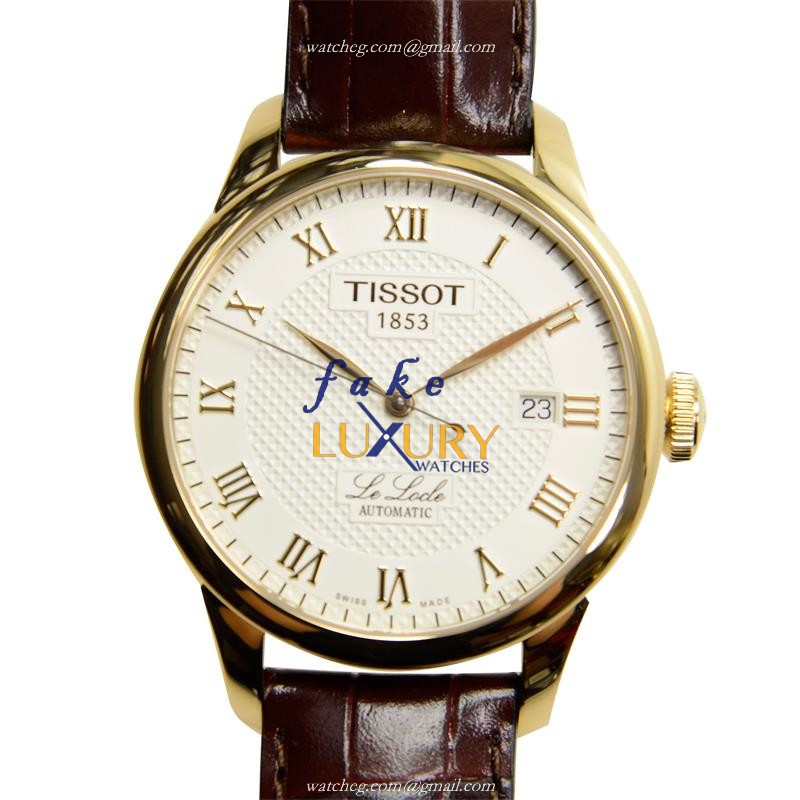 Tissot T41.5.413.73 T-Classic Replica Watch - Automatic - Steel Case - Silver Dial - Leather Strap - Luxury Replica Watch