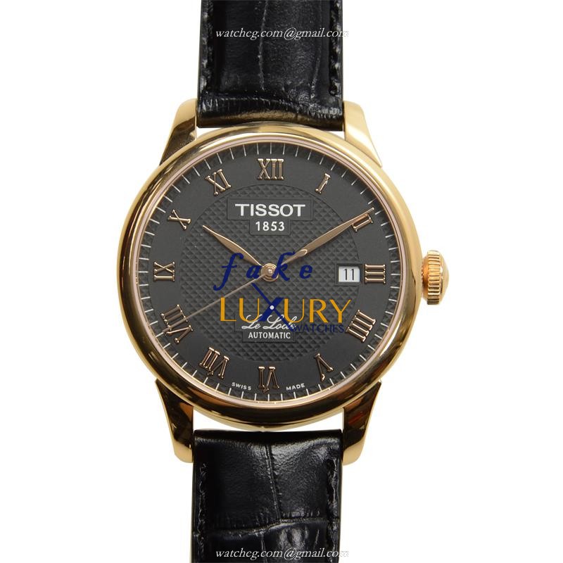 Tissot T41.5.423.53 Replica Watch, Automatic, Black Dial, Steel Case, Leather Strap - Luxury Replica Watch