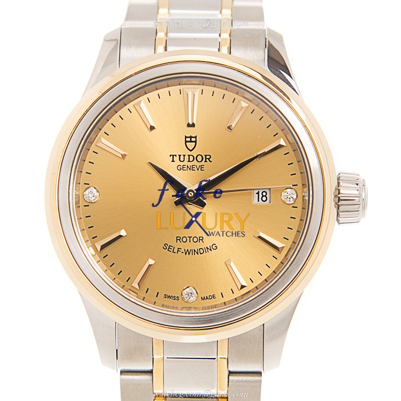 Tudor 12103-65013-369DI-CH Replica Watch, Automatic, 18kt Gold & Steel Case, Gold Dial - Luxury Replica Watch