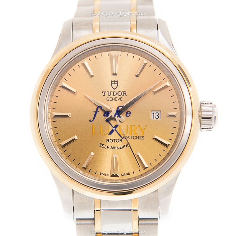Tudor 12103-65013-CH Replica Watch, Automatic, 18kt Gold & Steel Case, Gold Dial - Luxury Replica Watch