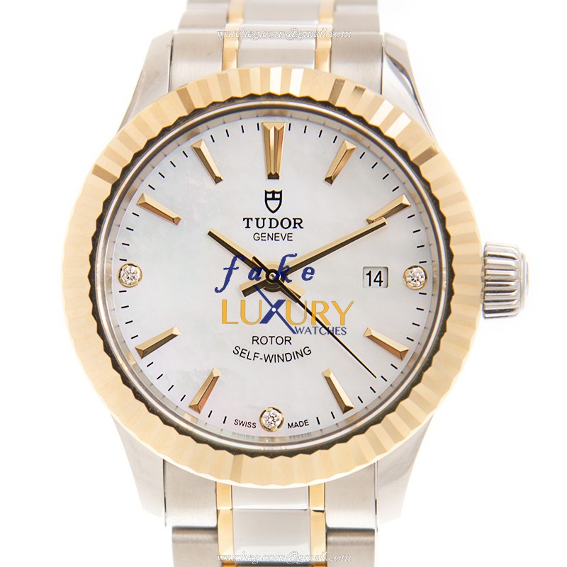 Tudor 12113-65013-369DI-NCWT Automatic 18kt Gold & Steel Replica Watch - White Dial, Sapphire - Luxury Replica Watch