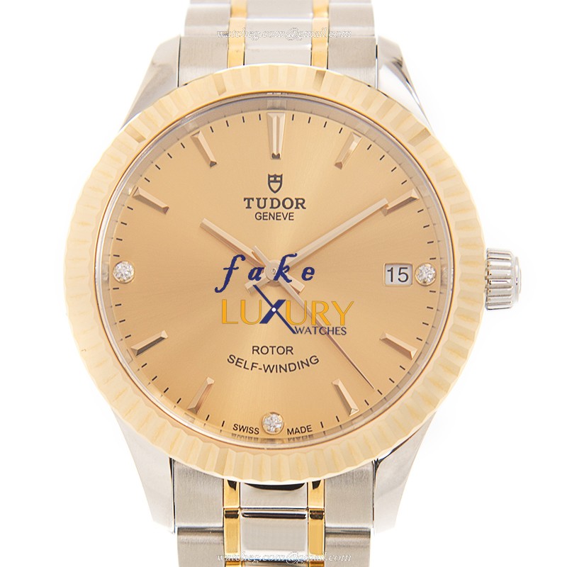 Tudor 12313-65033-369DI-CH Replica Watch Automatic 18kt Gold & Steel Gold Dial Silver & Gold Strap - Luxury Replica Watch