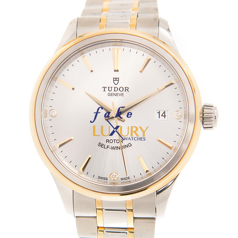 Tudor 12503-65053-369DI-SV Automatic 18kt Gold & Steel Case Silver Dial Replica Watch - Luxury Replica Watch