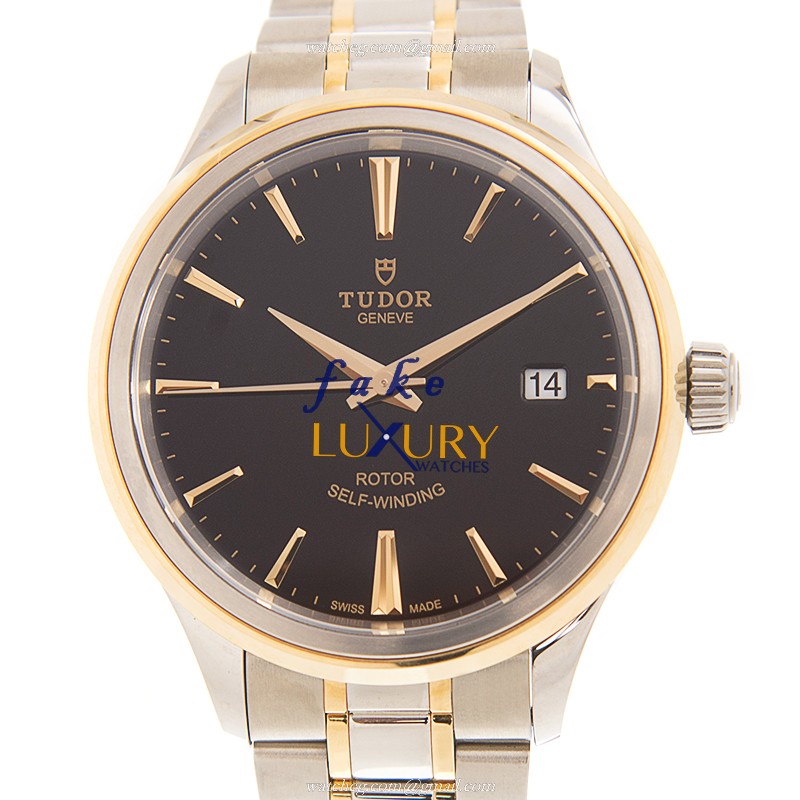 Tudor 12503-65053-BK Replica Watch, Auto Movement, 18kt Gold & Steel Case, Black Dial & Silver/Gold - Luxury Replica Watch