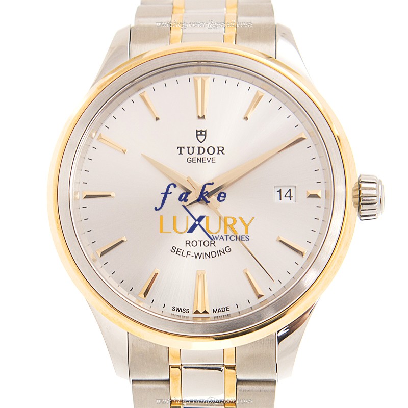 -12503-65053-SV - Tudor STYLE Automatic 18kt Gold & Steel Replica Watch - Silver Dial - Luxury Replica Watch