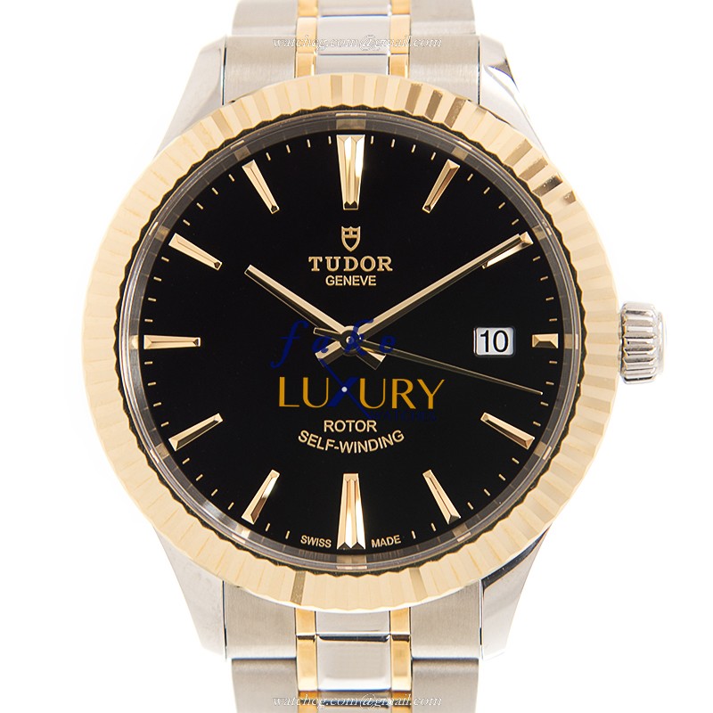 Tudor 12513-65053-BK Replica Watch, Automatic Movement, 18kt Gold & Steel Case, Black Dial - Luxury Replica Watch
