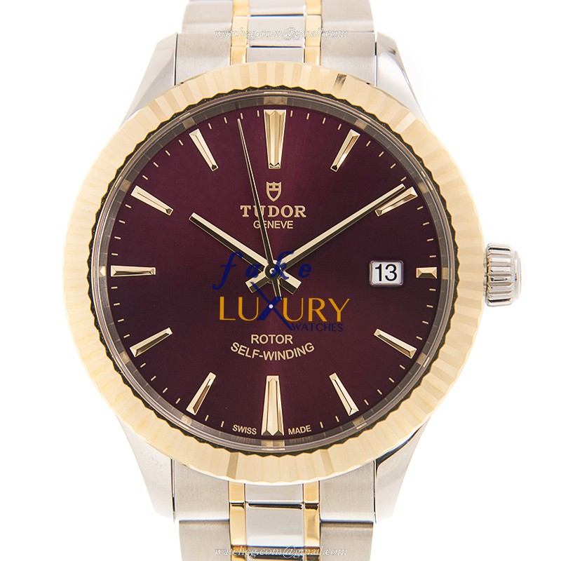 Tudor 12513-65053-PUR Replica Watch, Automatic, 18kt Gold & Steel Case, Deep Purple Dial - Luxury Replica Watch