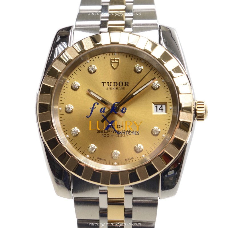 Tudor 21013-62583-10DI-CH CLASSIQUE Automatic Gold & Steel Replica Watch, Swiss Movement, 38mm - Luxury Replica Watch