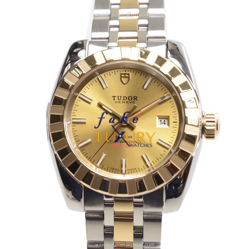 Tudor 22013-62543-CH CLASSIC Automatic Gold & Steel Replica Watch, Automatic, Gold Dial, Steel Case - Luxury Replica Watch