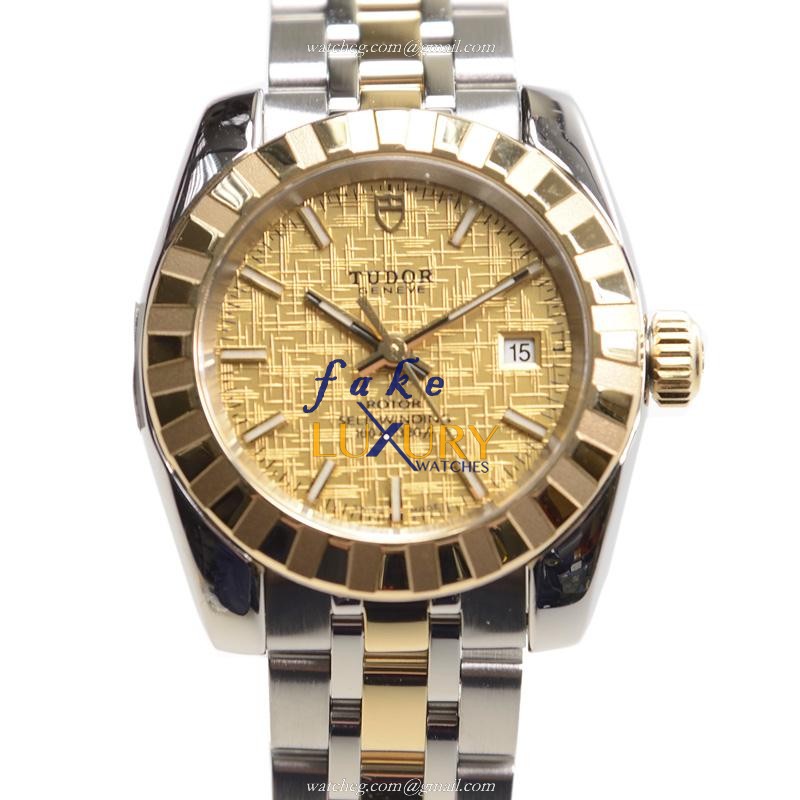 Tudor CLASSIQUE Automatic 18kt Gold & Steel Replica Watch 22013-62543-CHCL, Swiss Movement - Luxury Replica Watch