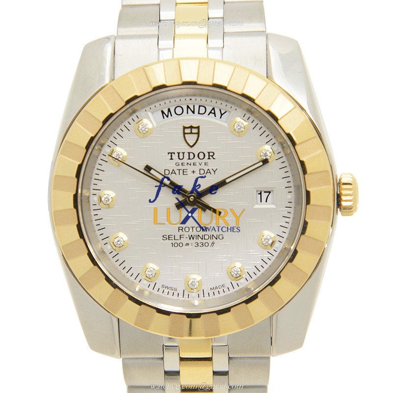 Tudor 23013-62113-10DI-WTCL CLASSIQUE Automatic 18kt Gold & Steel Silver Dial Replica Watch - Luxury Replica Watch