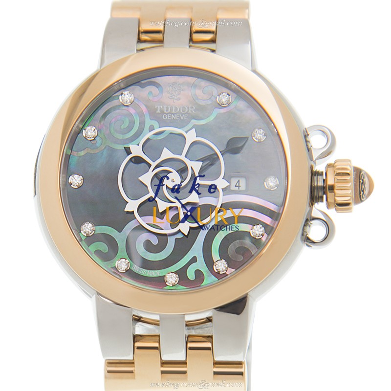 Tudor 35401-65740-NC11DI-BK Automatic 18kt Gold & Steel Replica Watch, Black Dial, Sapphire - Luxury Replica Watch