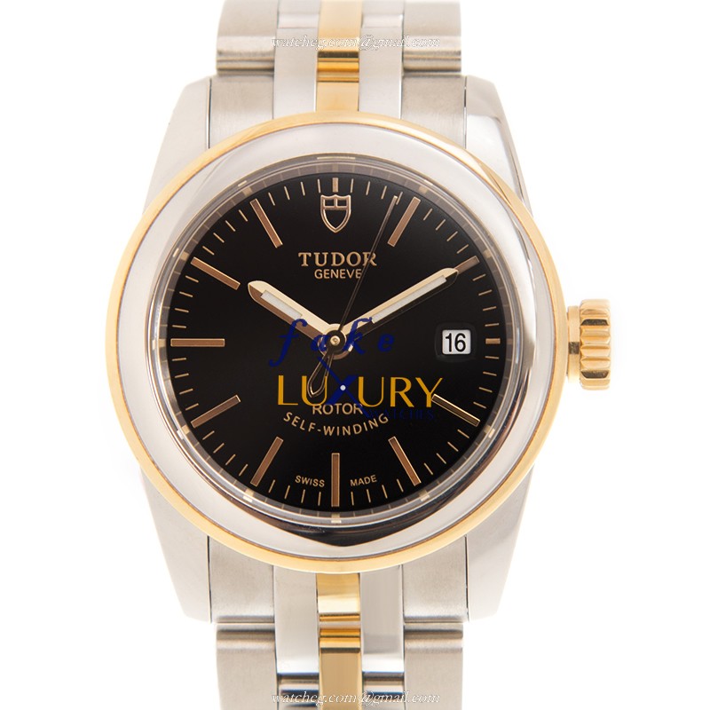 Tudor 51003-68013-BK GLAMOUR DATE - Automatic - 18kt Gold & Steel Case Replica Watch - Luxury Replica Watch