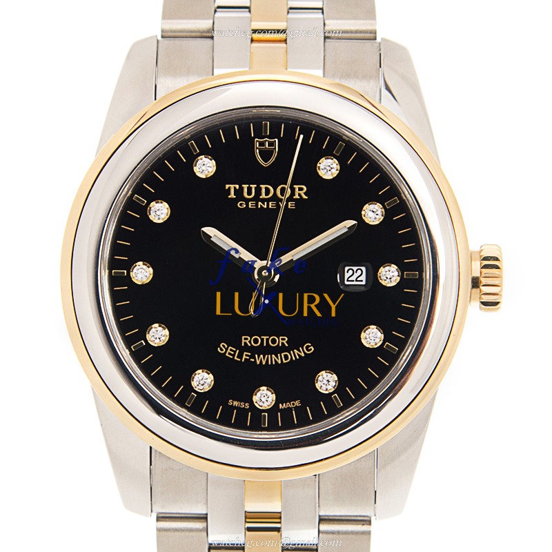 Tudor 53003-68033-11DI-BK GLAMOUR DATE Automatic Gold & Steel Replica Watch | Swiss Movement - Luxury Replica Watch
