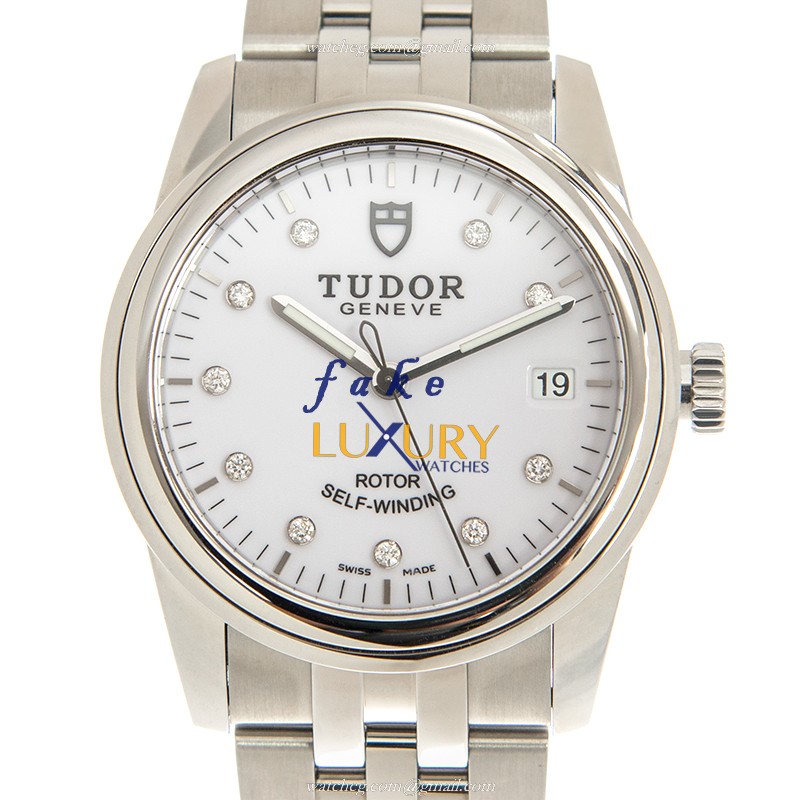 Tudor Glamour Date 55000-68050-10DI-WT Automatic White Dial Stainless Steel Replica Watch - Luxury Replica Watch