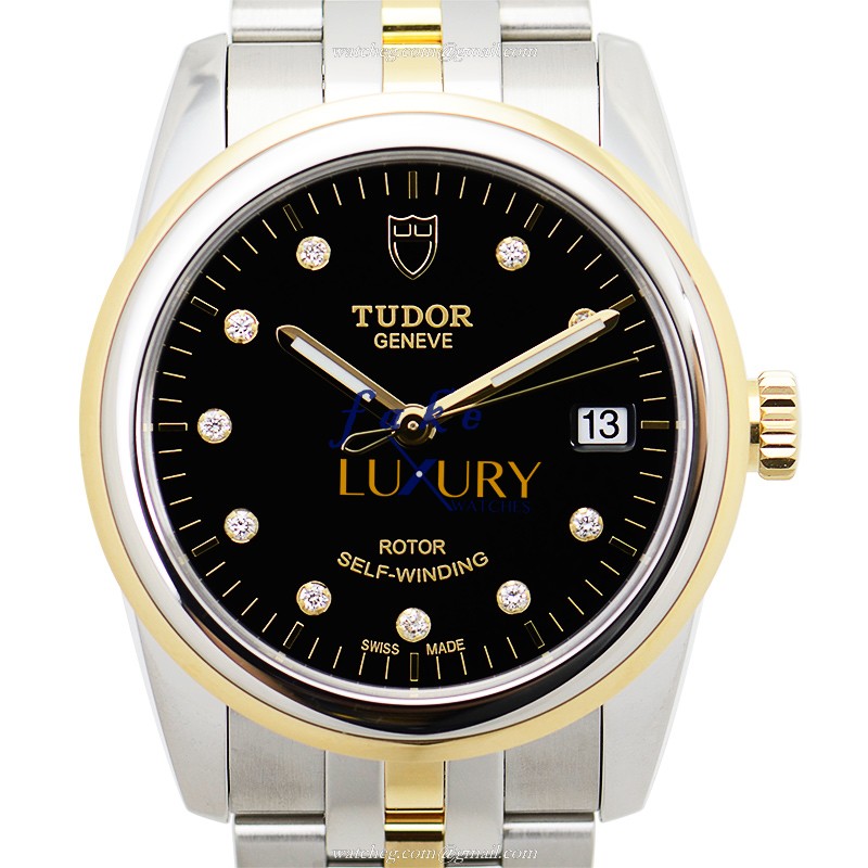 Tudor 55003-68053-10DI-BK GLAMOUR DATE - Automatic - 18kt Gold & Steel Case - Replica Watch - Luxury Replica Watch