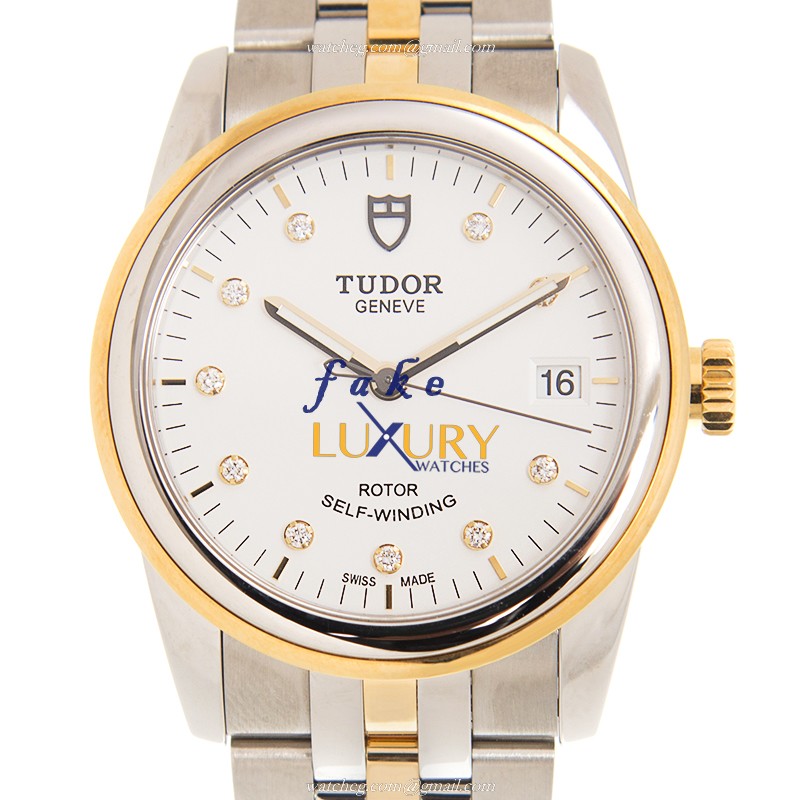 Tudor 55003-68053-10DI-IVORY GLAMOUR DATE - Automatic Gold & Steel - Replica Watch - Luxury Replica Watch