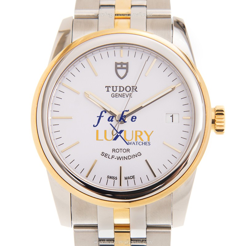 Tudor 55003-68053-WT GLAMOUR DATE 36mm Automatic 18kt Gold & Steel Case Replica Watch - Luxury Replica Watch
