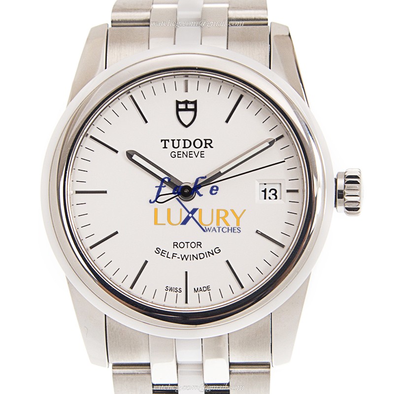 Tudor 55010W-68050W-WT GLAMOUR DATE Automatic Stainless Steel Replica Watch, White Dial, Silver - Luxury Replica Watch