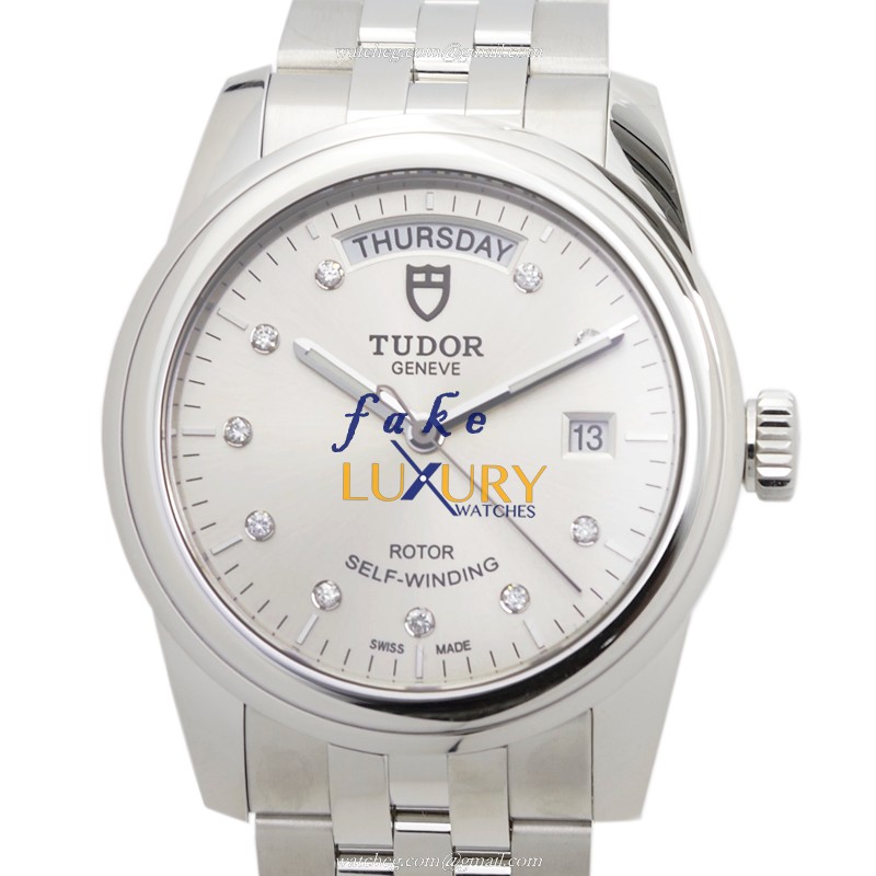 -56000-68060-10DI-SV Tudor GLAMOUR DATE Automatic Silver Dial Replica Watch - Luxury Replica Watch