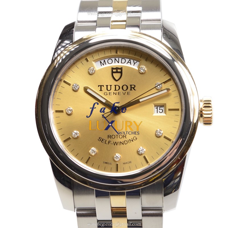 Tudor 56003-68063-10DI-CH GLAMOUR DATE Automatic 18kt Gold & Steel - 39mm Case - Sapphire Crystal - Luxury Replica Watch