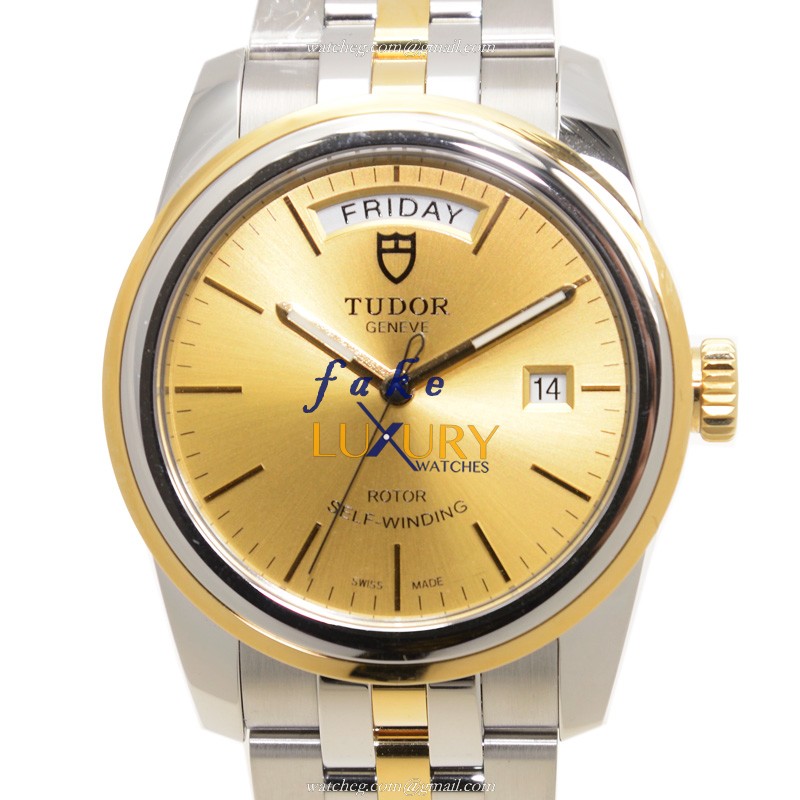 Tudor 56003-68063-CH GLAMOUR DATE Auto 18kt Gold & Steel Watch - 39mm - Replica Watch - Luxury Replica Watch
