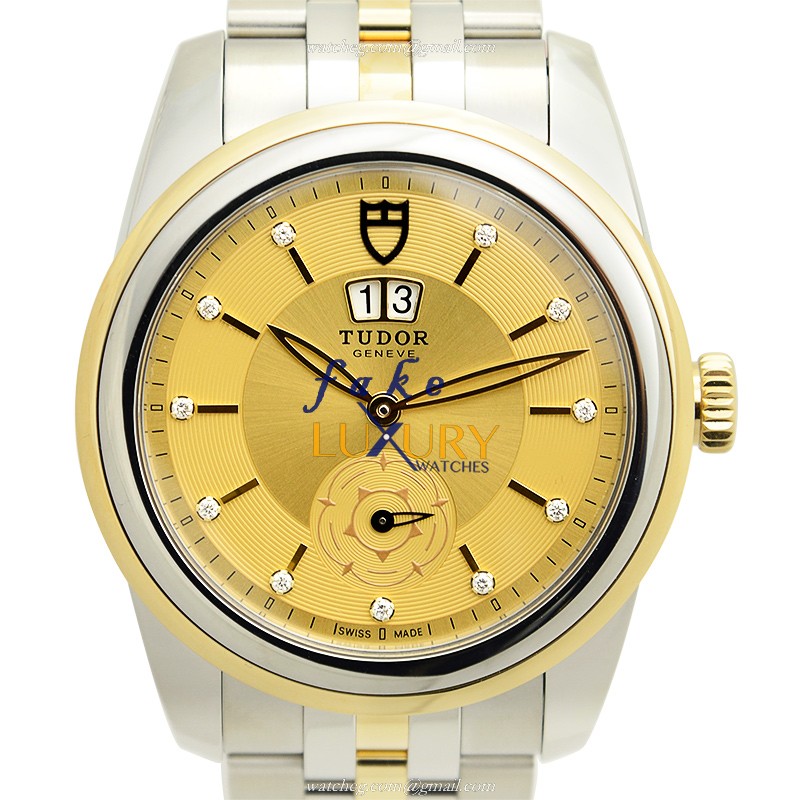 Tudor 57003-68073-10DI-CH GLAMOUR DATE Auto Gold & Steel Case Replica Watch - Luxury Replica Watch